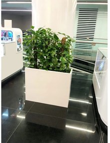 PX B Szögletes Üvegszálas Elegáns Kaspó - fehér