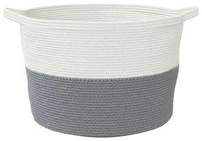 szürke-fehér pamut szennyeskosár Ø60 x 36 cm
