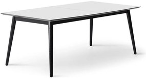 Fehér-fekete bővíthető étkezőasztal fehér asztallappal 100x210 cm Meza – Hammel Furniture