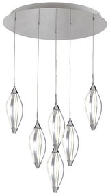 PREZENT 61305 SAKURA Többágú Függesztett Lámpa Fehér, Króm LED IP20