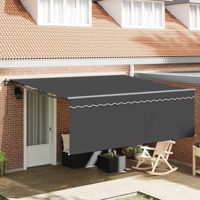 Behúzható napellenző Narancs és fehér 350x250 cm szövet