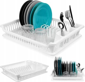 Csepegtető Edényszárító Evőeszköz Tányér Álló Műanyag 46x37 cm