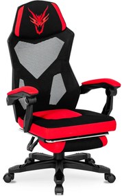 Gamer Forgószék Fekete/Piros Színben. Teherbírás: 150 kg. BING