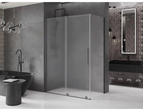 Mexen Velar, tolóajtós zuhanykabin 150 x 75 cm, 8 mm-es mattüveg, polírozott grafit, 871-150-075-31-95