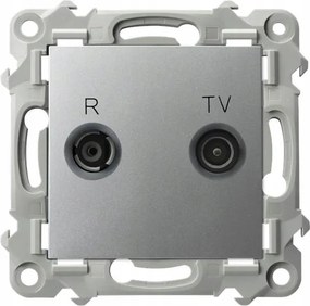 Ospel Zafír ezüst Átmenő Rtv aljzat 10 dB GPA-10ZP/m/18