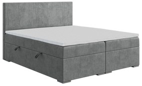 Franciaágy Boxspring 180 cm Lemmy (beton) (matraccal és tárolóhellyel). 1043396