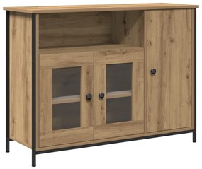 Oldalszekrény Kézműves Tölgy 100x35x75 cm Konstrukciós Fa