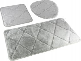 Fürdőszobaszőnyegek Muna Világosszürke Csúszásgátló Járdák Szett 3 részes