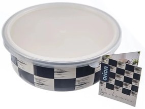Orion Smaltovaná miska s UH víčkem Šachovnice Lem, pr. 19 cm
