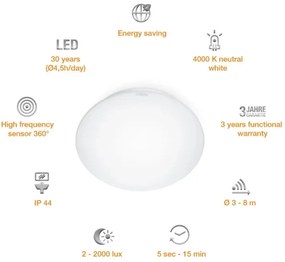 STEINEL 008383 - LED Fürdőszobai lámpa érzékelővel RS16LED LED/9,5W/230V IP44