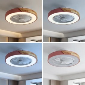 Brilagi - LED dimmelhető lámpa ventilátorral LED/38W/230V 50 cm rózsaszín/tölgy +távirányító