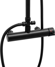 Erga Bodo, zuhanygarnitúra esőfejjel 23x23cm, fekete matt, ERG-YKA-BP.BODO-23-BLK