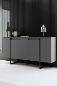 Komód, antracit-fekete, 160 cm