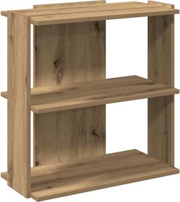 vidaXL 3 szintes kézműves tölgy szerelt fa könyvespolc 60 x 30 x 60 cm