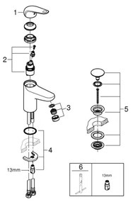 GROHE 24323001 - SWIFT mosdócsaptelep DN 15, fényes króm