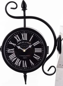 Kétoldalas falióra akasztós retro stílusban "Café de la Ville" dekoráció