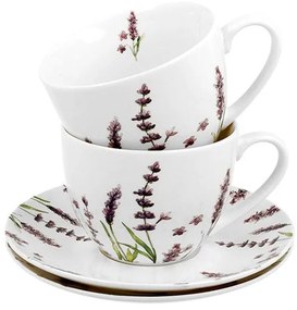 Levendula mintás porcelán teáscsésze szett Classic Lavender