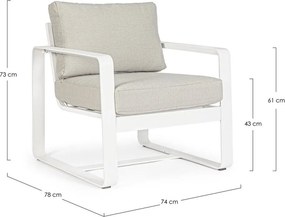 Fehér fém kerti fotel Merrigan – Bizzotto