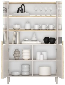 Amilio vitrin 100 cm - kasmír / olajozott tölgy / világos tölgy fogantyú