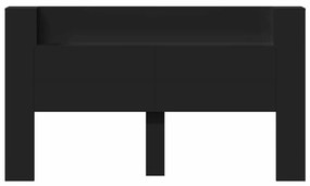 Fejtámla LED -es lámpákkal Fekete 180 x 16,5 x 103,5 cm Faanyag