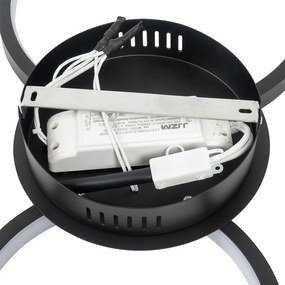 Design mennyezeti lámpa fekete, beépített LED-del, 3 fokozatú fényerő-szabályozóval, 3 lámpás - Pande