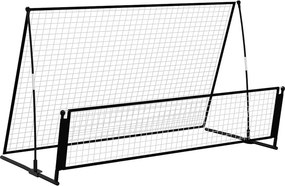 vidaXL 2 az 1-ben acél focikapu és aktív fal 202 x 104 x 120 cm