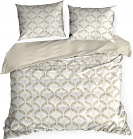 Szatén ágyneműhuzat 140x200 Geometrikus világos bézs/sötét bézs