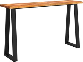 vidaXL tömör akácfa konzolasztal természetes éllel 140 x 40 x 80 cm