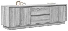 szürke sonoma színű TV-szekrény LED-lámpákkal 160,5x41x50 cm