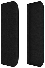 fekete szövet fejtámla szárnyakkal 183x16x78/88 cm