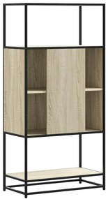 Highboard sonoma tölgy 68x35x139 cm gépelt fa és fém