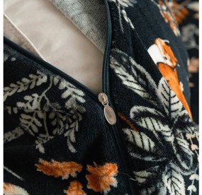 2 db Mikroplüss ágyneműhuzat THE FOX AND THE HARE sötétzöld + mikroplüss lepedő SOFT 180x200 cm fehér, franciaágyhoz