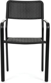 Kerti szék, fém, műanyag, fekete, AZC-H1021 BK