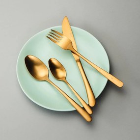 KINGS evőeszköz szett, matt arany