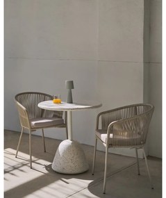 Fehér terrazzo cement kerek étkezőasztal ø 70 cm Saura – Kave Home