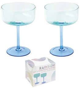 R2S.4007RABB Champagne üvegpohárszett 2 db-os, színes, 300ml, dobozban, kék-világoskék, Rainbow