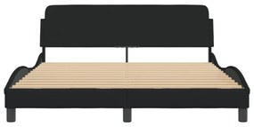 fekete szövet ágykeret Dover 160 x 200 cm