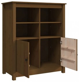 mézbarna tömör fenyőfa tálalószekrény 83x41,5x100 cm