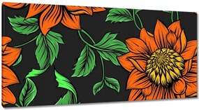 Vászonkép 115x55 Virágok Levelek