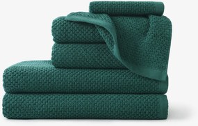 Goldea pamut frotír törölköző / fürdőlepedő micro pure - smaragdzöld 30 x 50 cm