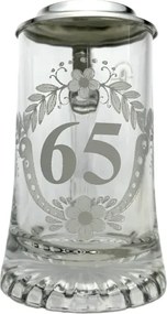 Söröspohár sörhöz 65 éves évforduló alkalmából, ónfedővel, korsó, 0,4 l