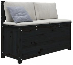 fekete tömör fenyőfa pad 110 x 41 x 76,5 cm
