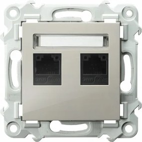 Számítógép aljzat dupla, 5e kat. Kasmír Zafír Bézs Ospel