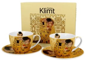 Porcelán csésze 270 ml 2 személyes díszdobozban Gustav Klimt A Csók
