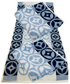 Frottír törölköző Kompass kék 70x140cm TiaHome