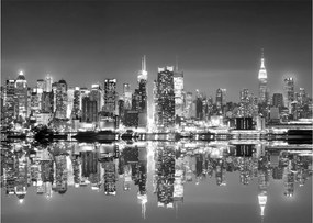 Üveg kép - New York, fekete-fehér (70x50 cm)