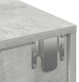 Falipolc fiókokkal betonszürke 100x36x19 cm műszaki fa