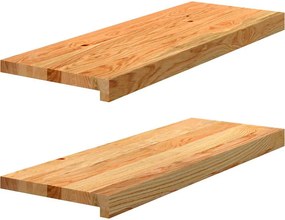 vidaXL 2 db tömör tölgyfa világosbarna lépcsőfokok 70x25x2 cm