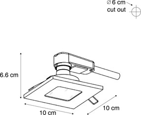 6 darabos modern, süllyesztett, négyszögletes, fehér színű IP44-es spotlámpa szett - Qure