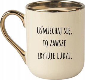 Bögre Elegáns Bézs Arany Rant Vicces Ajándék Mosolygós